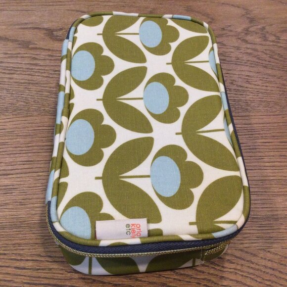 Orla Keily Cosmetic Makeup Bag Floral Pattern 2 Zippers Multicolor - Picture 4 of 9